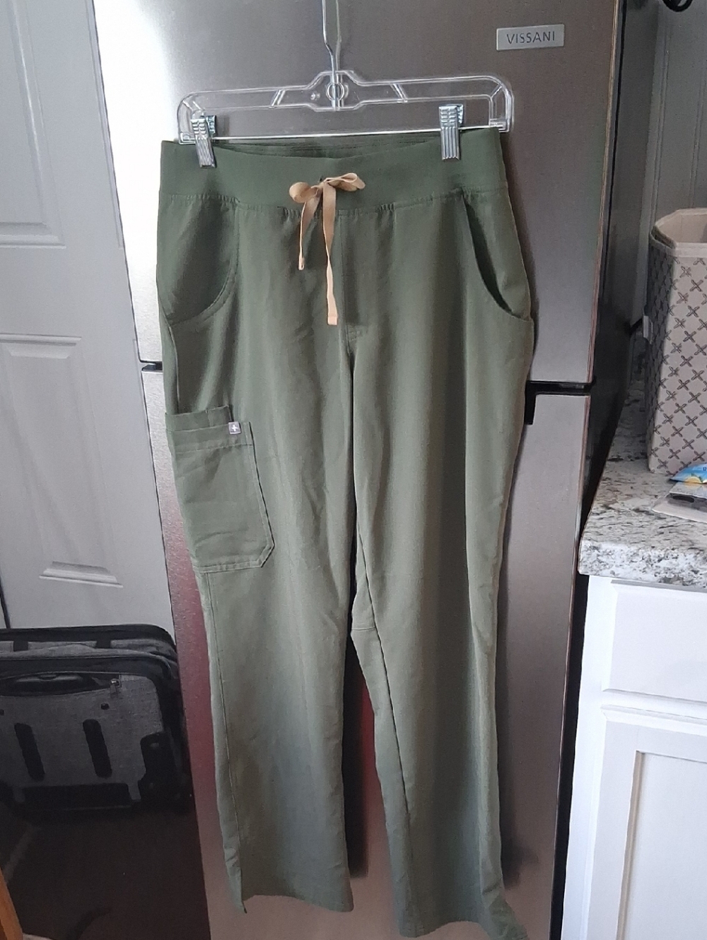 Figs Olive Green Women Highwaist Yola Drawstring Pants